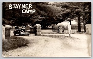 Ontario Canada Stayner Camp Entrance Gates Christian Retreat RPPC Postcard J36