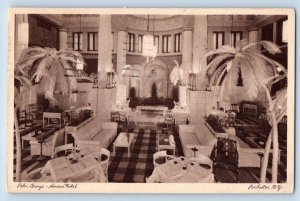 Rochester New York NY Postcard Palm Lounge Seneca Hotel Interior 1937 Antique