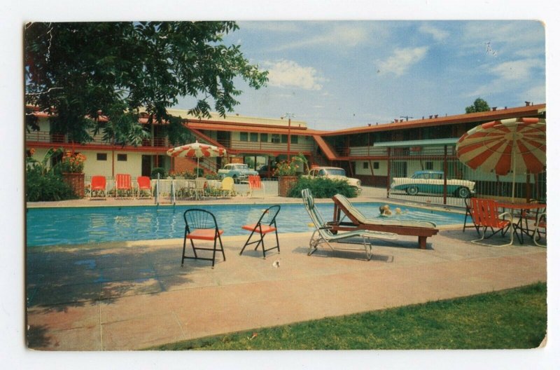 Postcard El Patio Motel San Angelo Texas Standard View Card Old Cars Pool