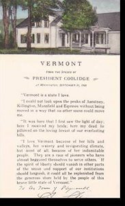 Vermont  From the Speech of President Coolidge