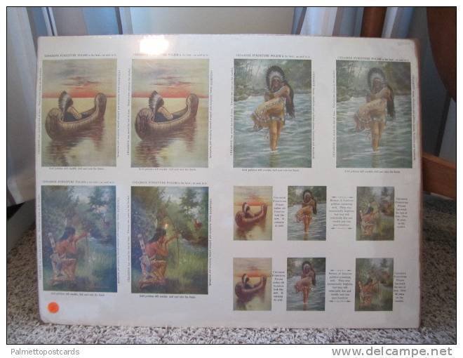 25x19 Uncut Sheet of Native American Indian Trading Cards, ADV: Cedarine Furn...