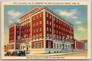 Vtg York PA YMCA Building Newberry and West Philadelphia Street 1930s Postcard