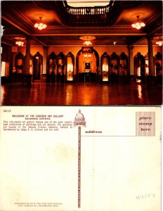 Sacramento California ballroom Crocker art gallery Postcard Unused (44144)