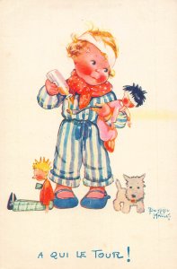 Children Injured Boy Dolls Dog Sirup Art Beatrice Mallet postcard B930