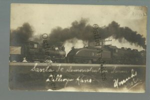 Dillwyn KANSAS RPPC 1911 DEMONSTRATION TRAIN Santa Fe Railroad GHOST TOWN DPO