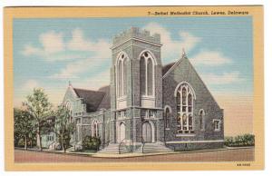 Bethel Methodist Church Lewes Delaware linen postcard