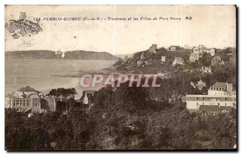 Old Postcard Perros Guirec Trestraou and Pors Cities Nevrz