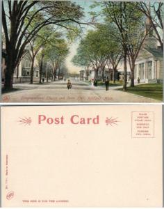 CONGREGATIONAL CHURCH & TOWN HALL ASHLAND MA ANTIQUE POSTCARD 
