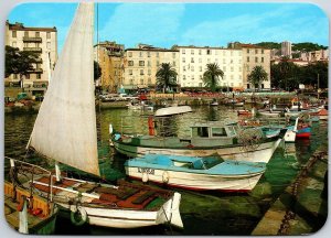 Panorama De La Corse Ajaccio Sur Le Port Les Maisons Crepies De Couleur Postcard