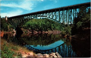 French King Bridge Mohawk Trail Massachusetts Scenic Landscape Chrome Postcard 