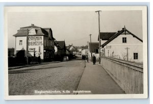 C. 1920 Sieghartakirchen, Hauptstrasse. Hand Colored RPPC Postcard F144E