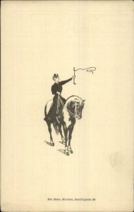 International Welt Circus Europa Woman on Horse c1910 German Postcard