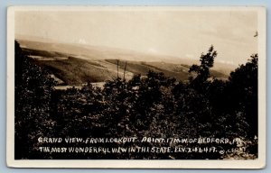 c1910s Grand View From Lookout Point Bedford Pennsylvania PA RPPC Photo Postcard