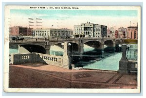 1939 River Front View, Des Moines Iowa IA Vintage Posted Postcard