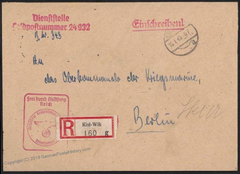 RARE German WWII UBoot Befehlshaber Geheim / Secret Cover 17288