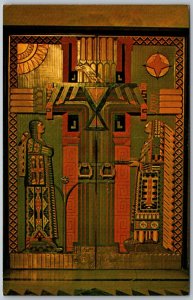 Omaha Nebraska 1960s Postcard Carved Mahogany Doors Keith Lorenze Senate Chamber