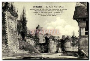 Old Postcard Fougeres La Porte Notre Dame