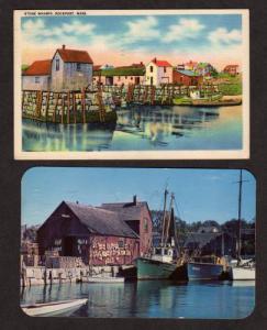 MA Lot 2 Harbor Stone Wharf ROCKPORT MASS POSTCARDS Massachusetts