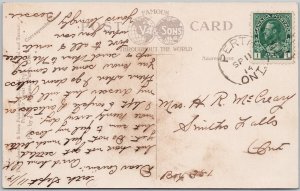 Vintage Haggarts Falls Perth Ontario Lithograph Postcard 1911 H81