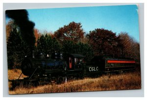 Vintage 1960's Postcard Locomotive Cadillac & Lake City Railyard Michigan