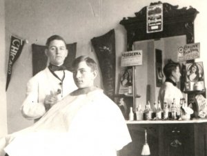 RPPC Barbershop Interior Real Photo Postcard