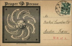 Media Czech Newspaper Promo Adv PRAGER PRESSE c1915 Postcard