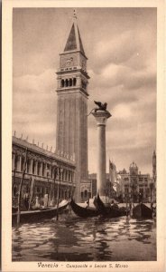 Vtg Venezia Italy Venice Campanile e Leone S. Marco Bell Tower Postcard