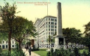 Greene Monument & Banks Bldg - Savannah, Georgia GA  