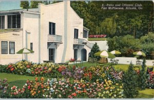 Fort McPherson Patio and Officers Club Atlanta Georgia Postcard Posted 1946