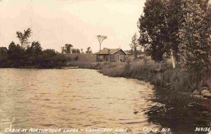 Northwoods Lodge Cabin Cranberry Lake Cable Wisconsin 1938 Real Photo postcard