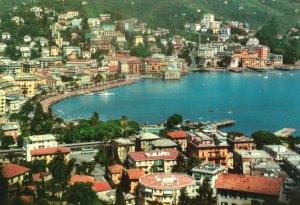 Vintage Postcard Ansichtskarte Rapallo Panaroma Of Town Rapallo Liguria Italy