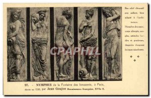 Paris Postcard Old fountain the nymphs of the Innocents Jean Goujon