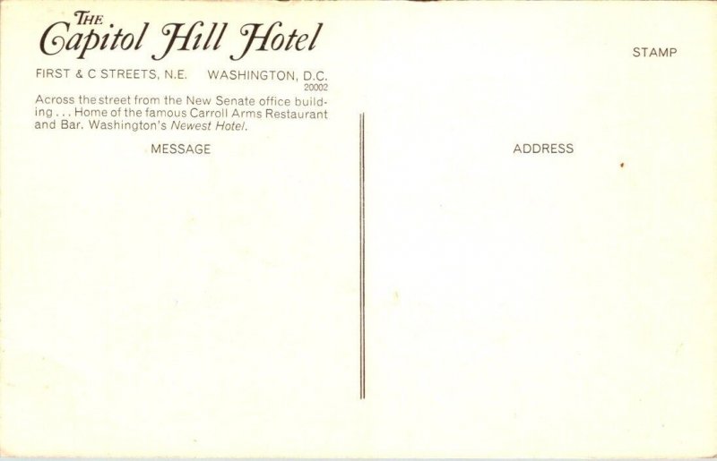 Vintage Washington DC Postcard - The Capitol Hill Hotel
