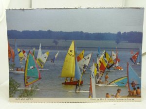 Vintage Postcard Busy Sailing Day at Rutland Water Photo by Mrs P Young  