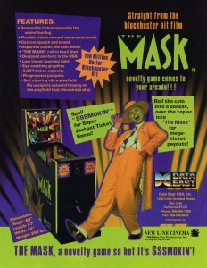 The Mask Arcade FLYER Jim Carrey Movie Artwork Paper Sheet Game Promo Vintage