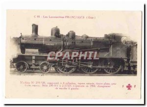 Locomotives Francaises (state) Postcard Former machine 230 520 compund 4 satu...