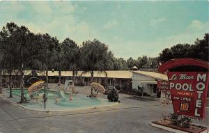 Ocala Florida~Le Mar Motel on Silver Springs Boulevard~Kids @ Swimming Pool~'50s