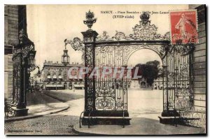 Old Postcard Nancy Place Stanislas grid Jean Lamour