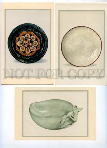 434296 CHINA treasures antiquity set 6 postcards-images on mat original cover