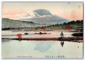 Japan Postcard View of Fuji From Nishiumi Lake c1910 Unposted Antique