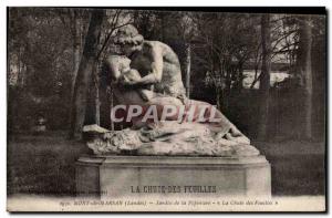 Old Postcard Mont de Marsan Garden Pepiniere Falling Leaves