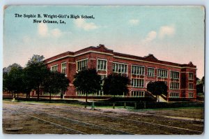 1910 New Orleans Louisiana Postcard Sophie B. Wright Girl's High School Building