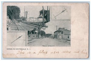 c1905 Scenes In Centerdale  Main Street Rhode Island RI Vintage Antique Postcard