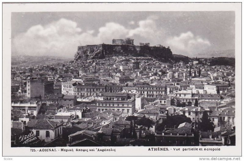 RP: Athenes, Vue partielle et Acropole , Greece , 30-40s