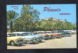 PHOENIX ARIZONA BILTMORE HOTEL 1950's CARS VINTAGE ADVERTISING POSTCARD