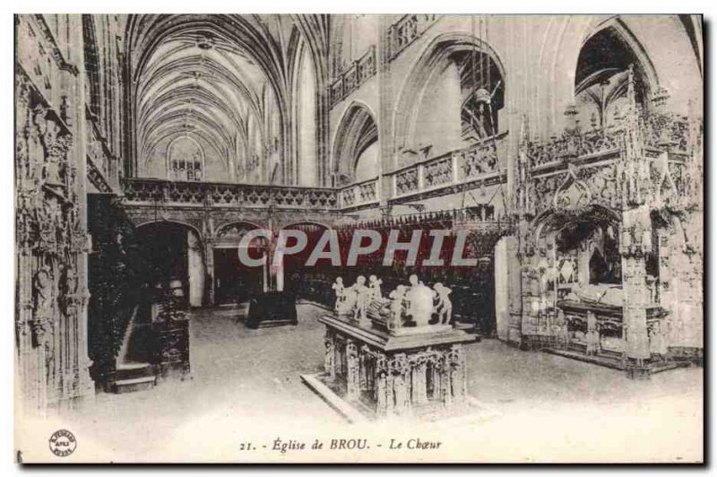 Old Postcard Brou Church Choir