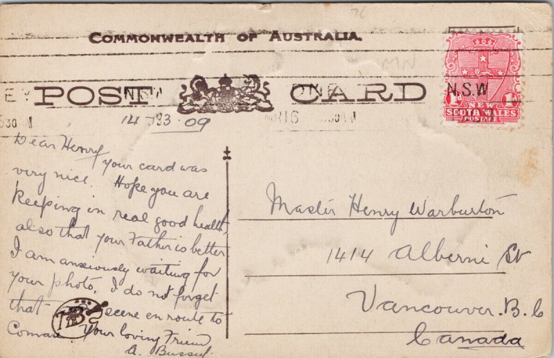 A Handful of Australia Map Commonwealth Trusty Friend c1909 Postcard E89