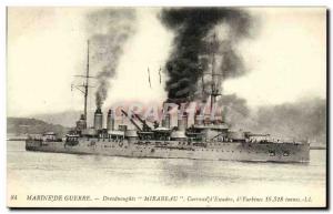 Postcard Old Boat Dreadnoughts Mirabeau Breastplate of squadron turbines