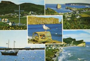 La Gaspesie Perce QC Quebec Multiview Vintage Postcard D20