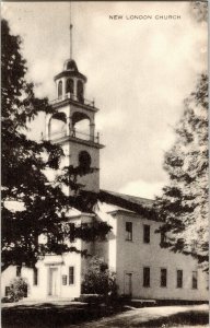 New London Church BW Vintage Antique Rare Artvue Postcard Unposted Divided Back 